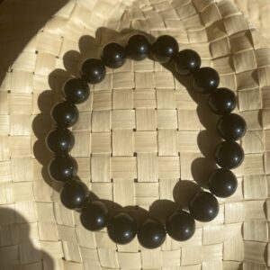 Bracelet en perle de 08mm Obsidienne noire